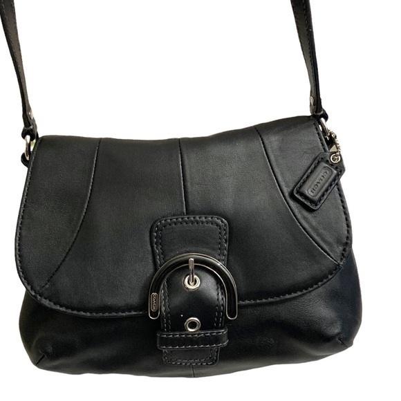 Coach black leather soho crossbody bag